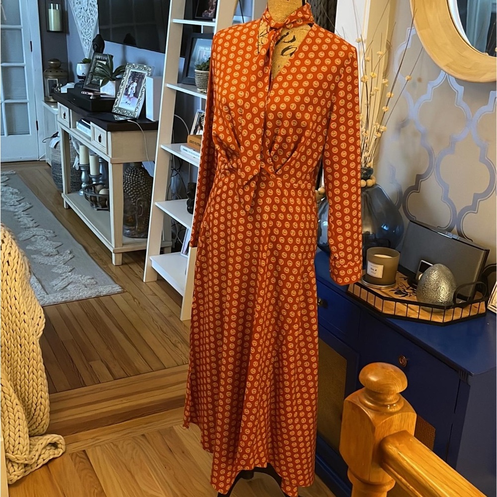 Topshop Rust Red Printed Maxi Dress